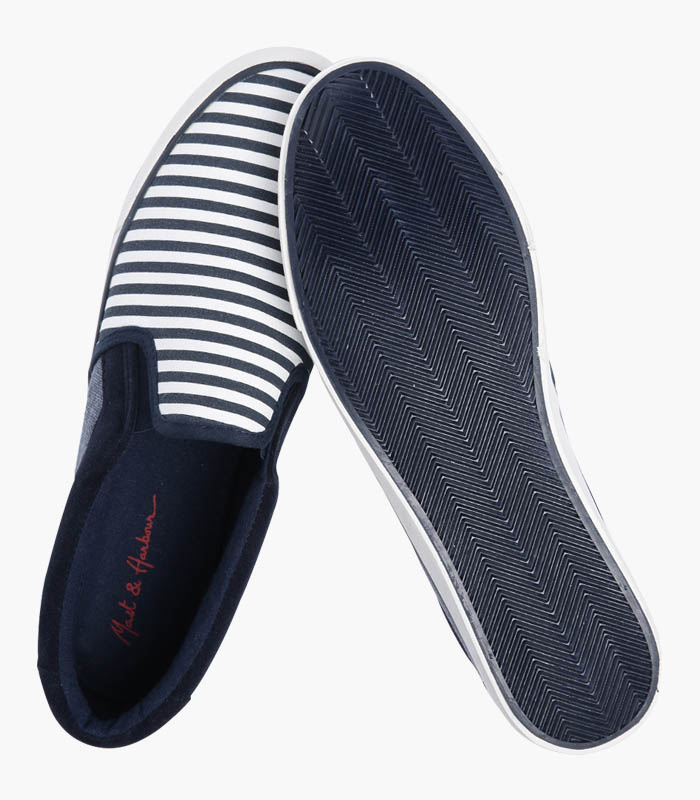 Men Navy & White Striped Shoes - Image 5