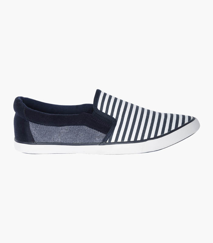 Men Navy & White Striped Shoes - Image 4