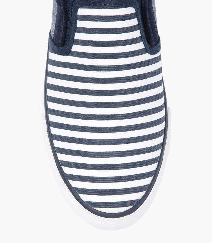 Men Navy & White Striped Shoes - Image 2